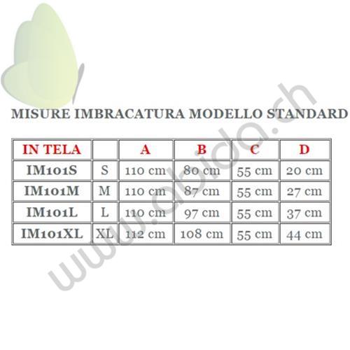Imbracatura standard in tela (Taglia M) per sollevamalati SENZA POGGIATESTA  (Portata max 250 kg) - Testata da istituto accreditato nel rispetto dei requisiti previsti dalla norma tecnica UNI EN ISO 10535.